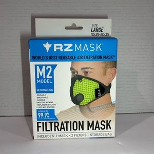 RZ Mask M2 Reusable Mask -  Color Safety Green and Size Large,